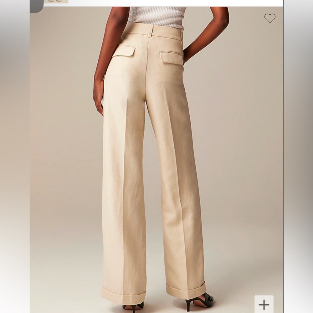 Jcrew Double-breasted blazer & cuffed wide leg pants, herringbone, NWT, size 14 - Picture 10 of 13